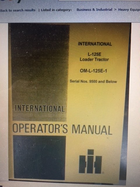 New Purchase: 125E Trac. Loader. Need to locate Serial No