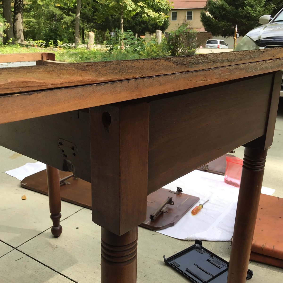 Split in table top ,ideas how to repair it General Chat Red Power