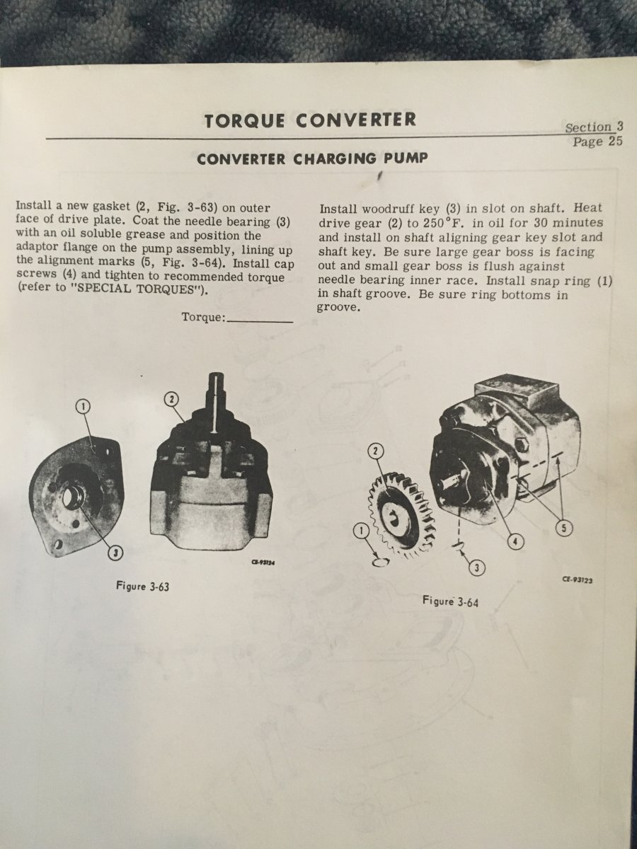 H60 or 60b torque converter charge pump IH Construction Equipment