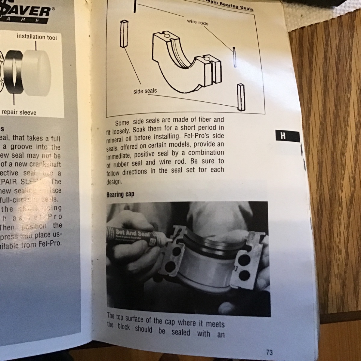 Installing felt type rear main seal, Farmall Super C (and others