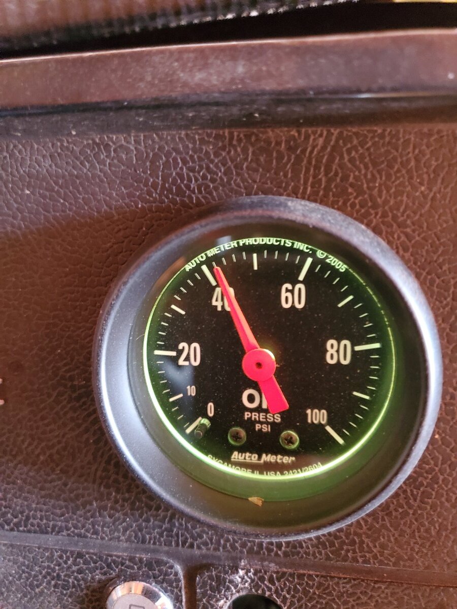 Equus 8244 Mechanical Oil Pressure Gauge | 2-1/16" 0-100 PSI With Aluminum Bezel & Backlit Dial