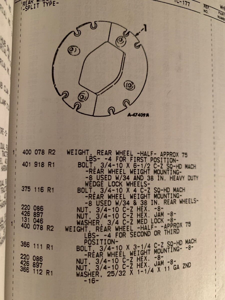 How much do them International wheel weights weigh a piece General